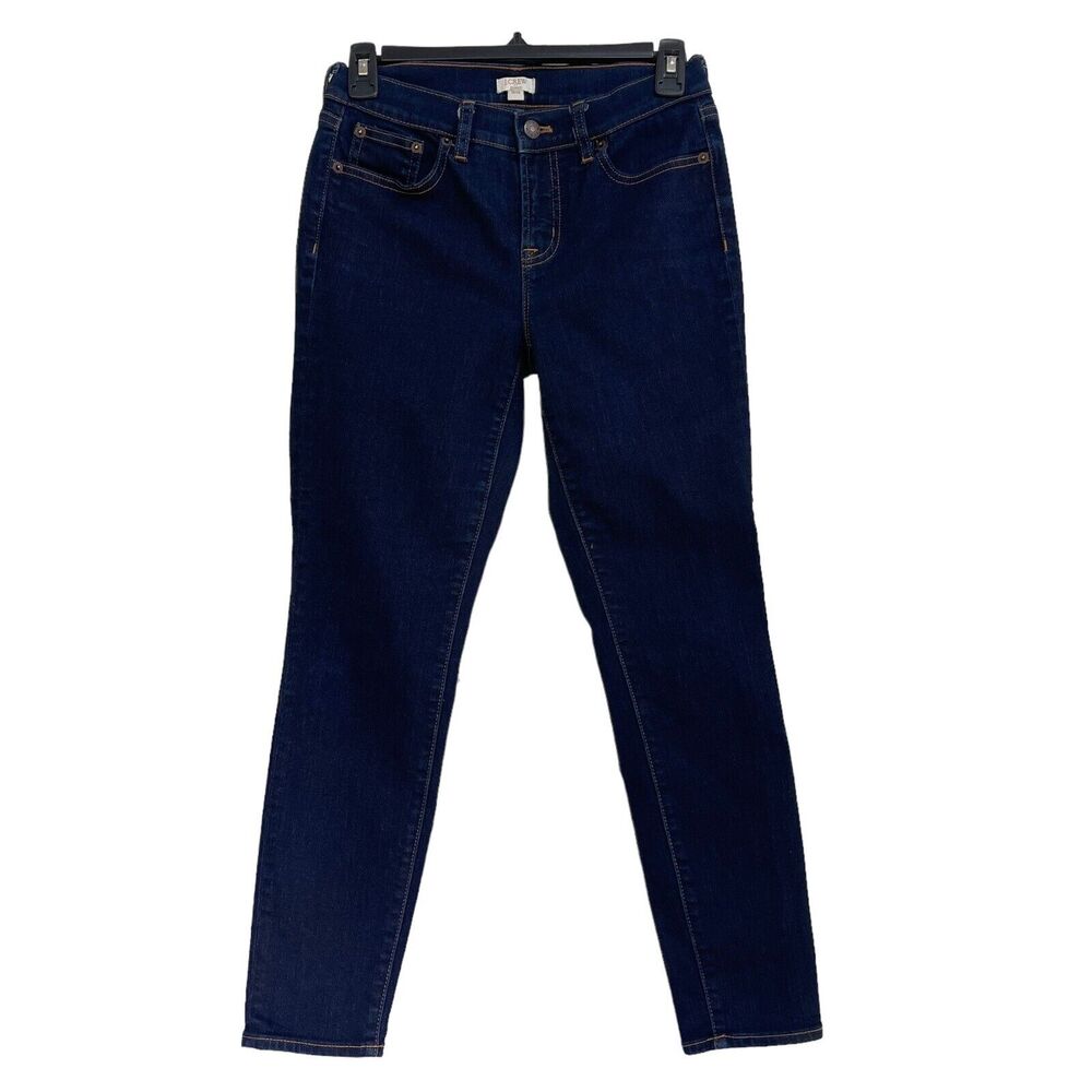 J Crew Factory SZ 26 Skinny Jeans Mid-Rise Zip-Fly Stretch Dark Wash Blue Womens